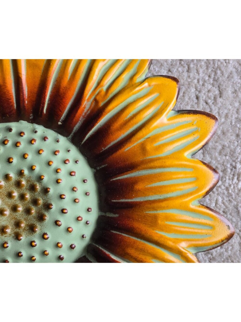 Metal Sunflower Wall Art Sculpture Hanging Home Decor 11" - Picture 4 of 6